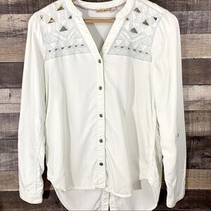 White Button-Up Women's Top